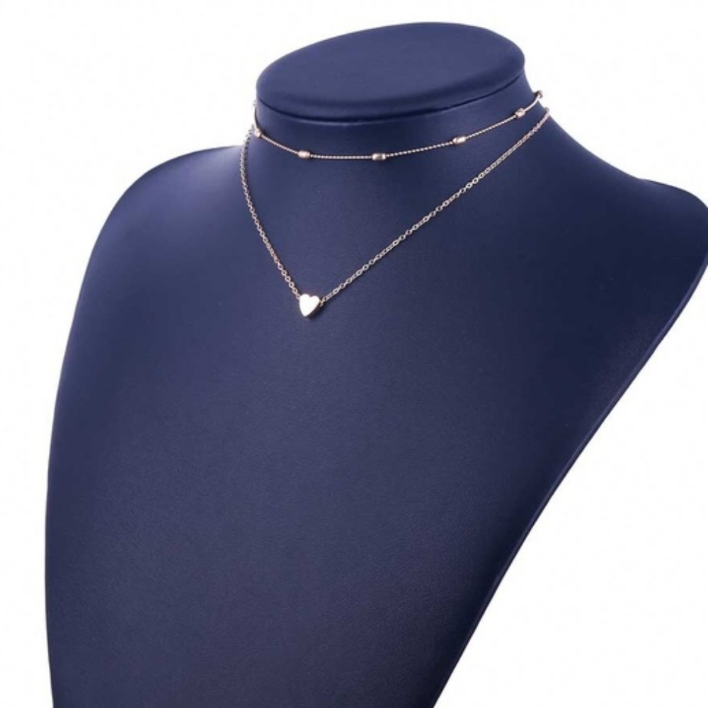 ❤️ 3/$30 Layered Heart Choker Necklace [Gold] - Picture 2 of 6